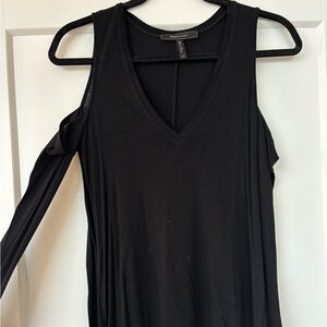 BCBGMaxAzria Black Longsleeve V-Neck Cutout Shoulder Dress